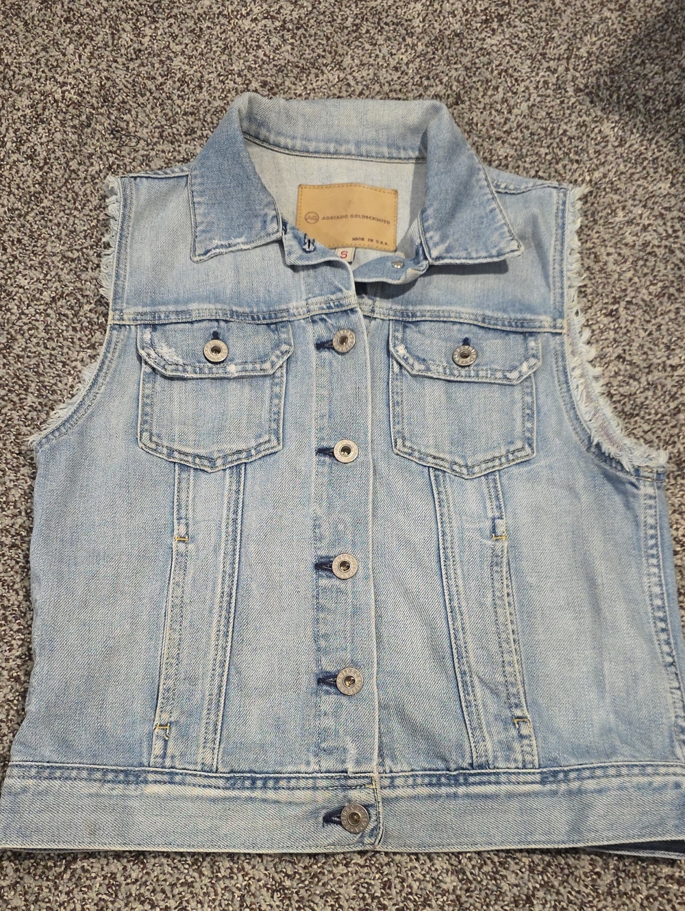 Ag Adriano Goldschmied Light Blue Sleeveless Denim Vest